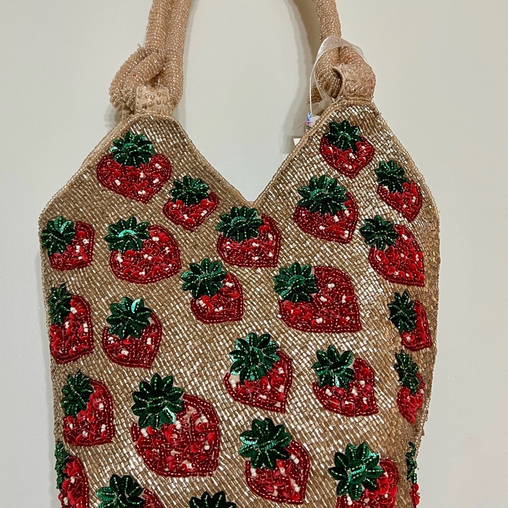 Viral Strawberry Beaded Bag